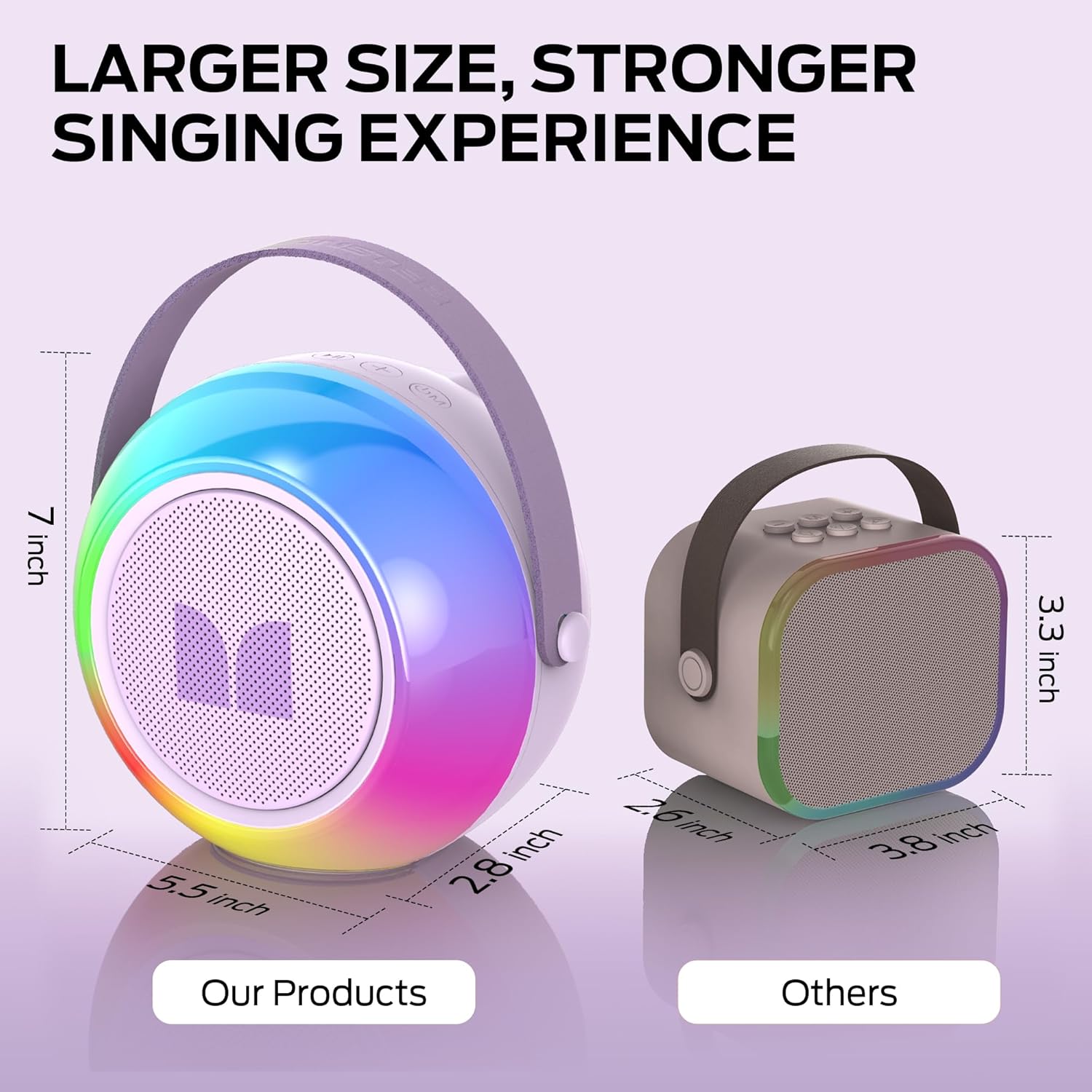 Monster Mini M8 Karaoke Machine for Kids Adults, Portable Bluetooth Speakers with 2 Wireless Microphones and Lights Monster Mini M8 Karaoke Machine for Kids Adults, Portable Bluetooth Speakers with 2 Wireless Microphones and Lights